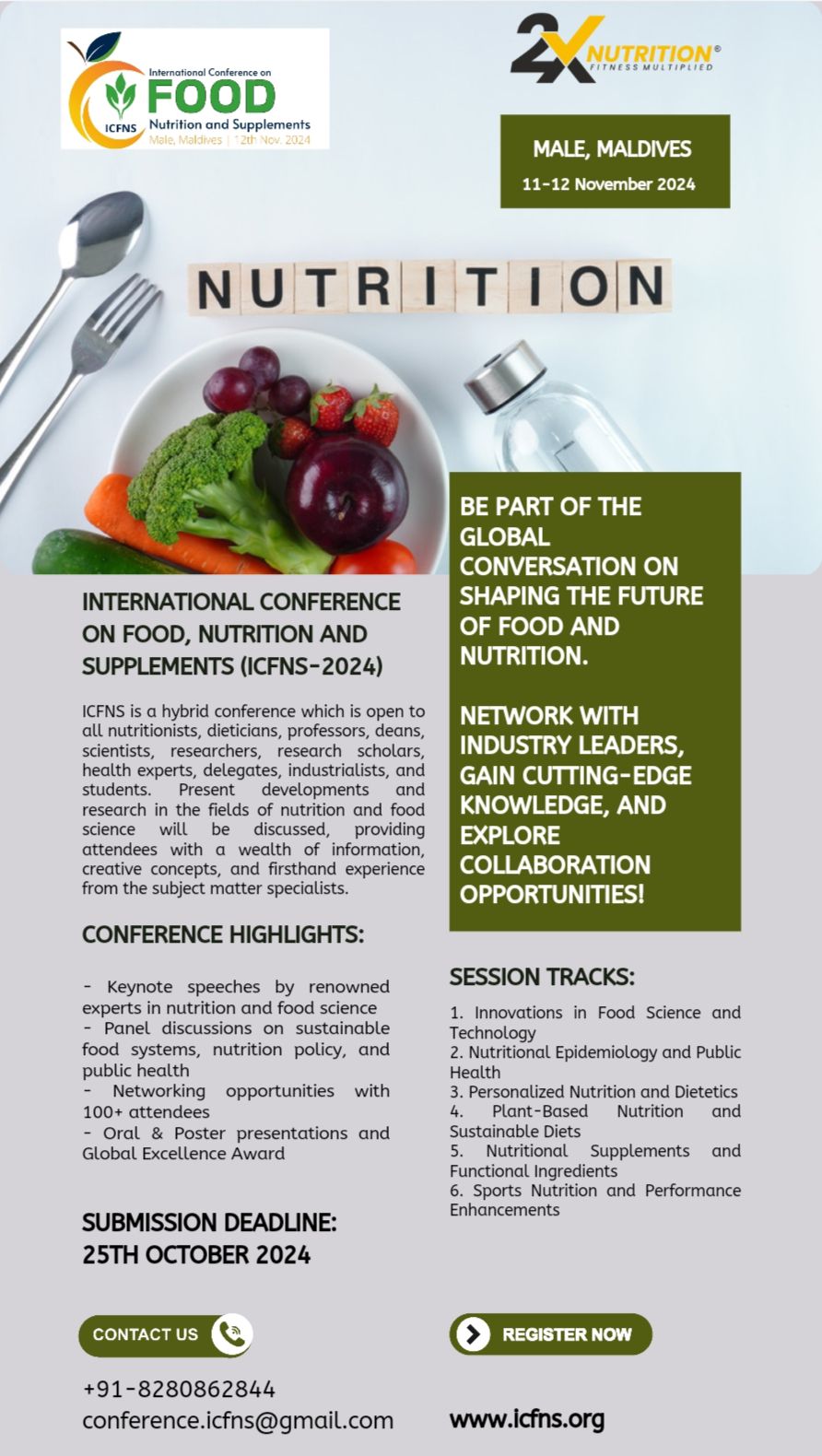 Upcoming International Conference on Food Nutrition and Supplements 2024-2025 